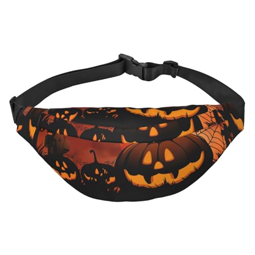 Bauchtasche für Männer und Frauen, wasserdichte Sport-Hüfttasche, Gürteltasche für Reisen, Wandern, Laufen, Happy Halloween, Mehrfarbig, Einheitsgröße von GIMMAV