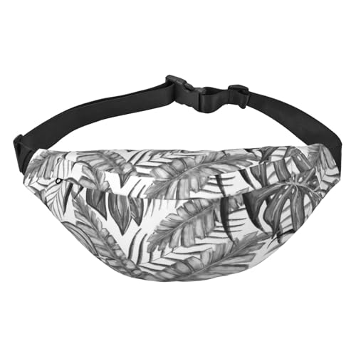 Black Palm Fanny Pack Crossbody Taschen für Herren Damen, Gürteltasche Hüfttasche Tasche für Laufen Wandern Sport, mehrfarbig, Einheitsgröße, Kuriertasche von GIMMAV