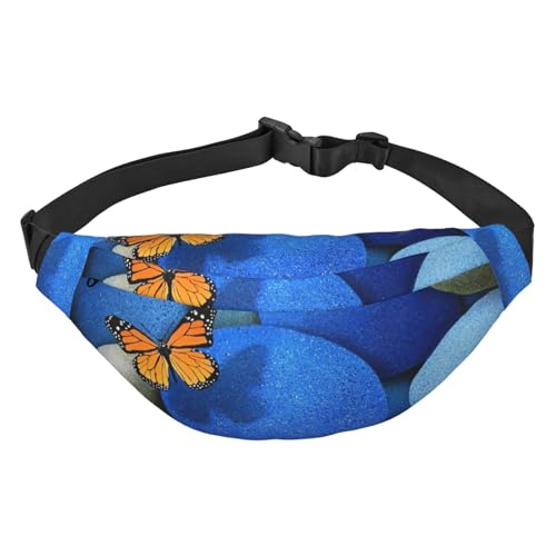 Blue Pebble Cobblestone Crossbody Fanny Pack für Damen Herren Mode Hüfttasche Gürteltasche für Wandern Laufen Reisen, mehrfarbig, Einheitsgröße, Kuriertasche von GIMMAV