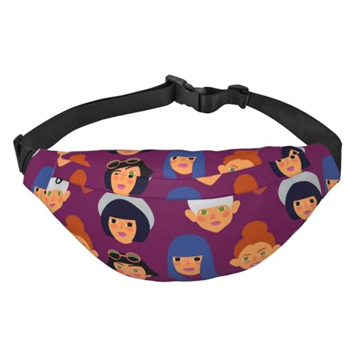 Bright Portraits of Girls Waist Belt Bag for Women Men, Fanny Pack Crossbody Bag for Travel Running Belt Pouch Bum Bag, mehrfarbig, Einheitsgröße, Kuriertasche von GIMMAV