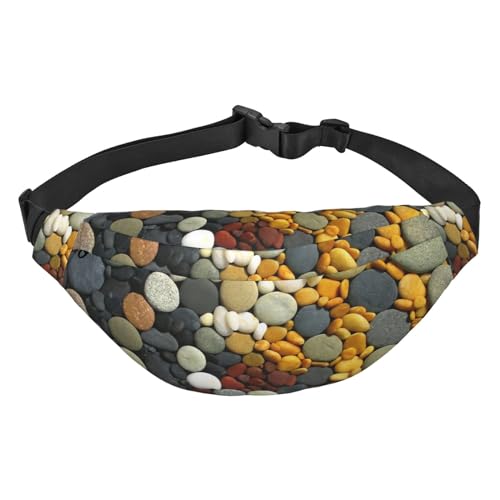 Cool Circle Pebble Cobblestones Fanny Pack for Men Women, Waist Bag for Hiking Running Biking Gym Outdoor Sports Travel Belt Bag, mehrfarbig, Einheitsgröße, Kuriertasche von GIMMAV