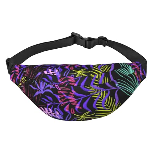 Coole Blätter Muster Taille Pack für Laufen Fanny Pack für Frauen und Männer Crossbody Gürteltasche Bauchtasche, mehrfarbig, Einheitsgröße, Kuriertasche von GIMMAV