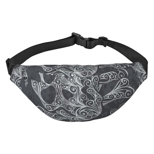 Coole Totenköpfe Druck Gürteltasche für Männer Modische Crossbody Fanny Pack für Frauen Hüfttasche mit verstellbarem Riemen, mehrfarbig, Einheitsgröße, Kuriertasche von GIMMAV