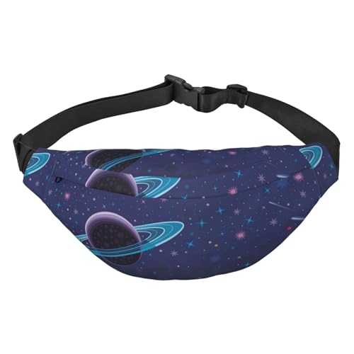 Cosmic Pattern Planeten Stars Crossbody Fanny Pack für Damen Herren Mode Hüfttasche Gürteltasche für Wandern Laufen Reisen, mehrfarbig, Einheitsgröße, Kuriertasche von GIMMAV