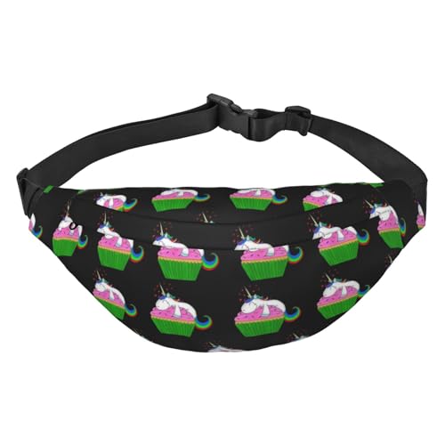 Cupcake Einhorn Bauchtaschen für Damen Herren Hüfttasche Umhängetasche Gürteltasche für Workout Laufen Reisen, mehrfarbig, Einheitsgröße, Kuriertasche von GIMMAV