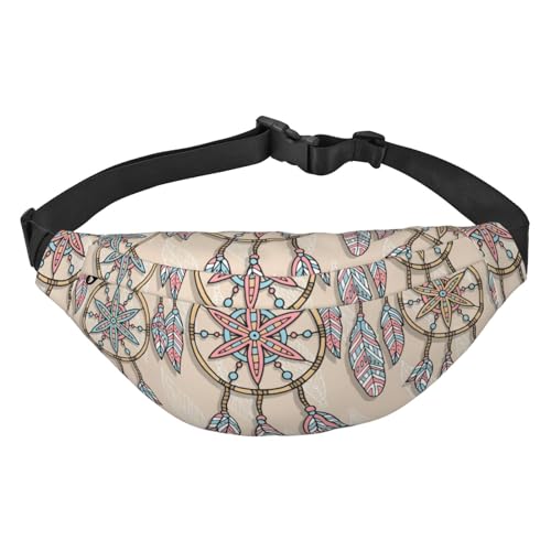 Dreamcatcher Bauchtasche für Männer Frauen, wasserdichte Sport-Hüfttasche, Gürteltasche für Reisen, Wandern, Laufen, mehrfarbig, Einheitsgröße, Kuriertasche von GIMMAV