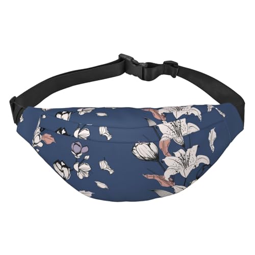 Gürteltasche für Herren, modische Umhängetasche, Bauchtasche für Damen, Hüfttasche mit verstellbarem Riemen, Lilienblumen, botanisch, Mehrfarbig, Einheitsgröße von GIMMAV