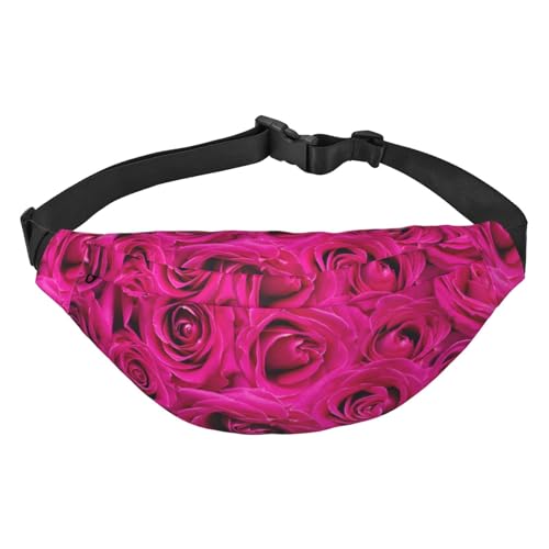 Gürteltasche für Herren, modische Umhängetasche, Bauchtasche für Damen, Hüfttasche mit verstellbarem Riemen, rosa Rosenblüten, Mehrfarbig, Einheitsgröße von GIMMAV