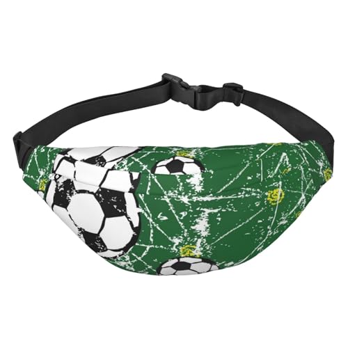 Hüfttasche zum Laufen, Bauchtasche für Damen und Herren, Crossbody-Gürteltasche, Bauchtasche, Grunge, Fußball, Fußball, Mehrfarbig, Einheitsgröße von GIMMAV