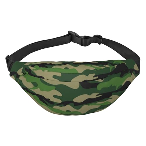 Hüfttasche zum Laufen, für Damen und Herren, Crossbody-Gürteltasche, Bauchtasche, grünes und schwarzes Camouflage, Mehrfarbig, Einheitsgröße von GIMMAV