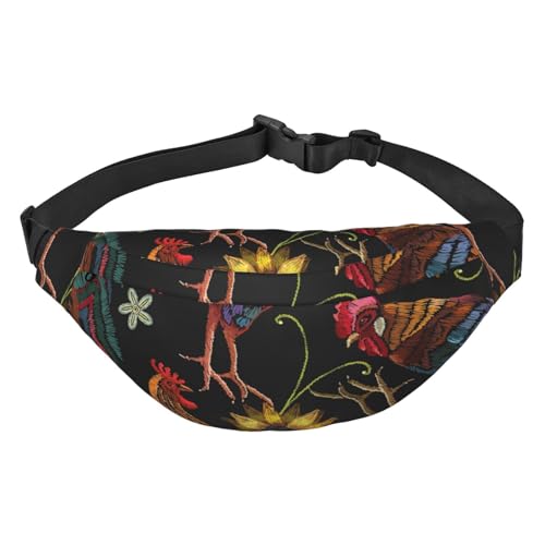 Huhn Hahn Sonnenblumen Fanny Pack Crossbody Taschen für Männer Frauen Gürteltasche Hüfttasche für Laufen Wandern Sport, mehrfarbig, Einheitsgröße, Kuriertasche von GIMMAV