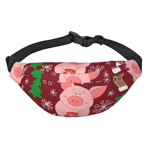 Niedliche rosa Schweine-Muster Taille Gürtel Tasche für Frauen Männer, Fanny Pack Crossbody Tasche für Reisen Laufen Gürteltasche Bauchtasche, mehrfarbig, Einheitsgröße, Kuriertasche von GIMMAV