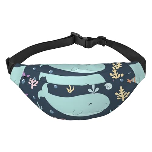 Sea Creatures Unterwasser Bauchtaschen für Damen Herren Hüfttasche Umhängetasche Gürteltasche für Workout Laufen Reisen, Mehrfarbig, Einheitsgröße von GIMMAV