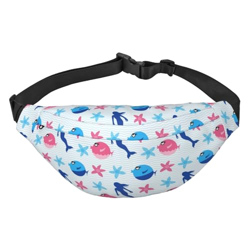 Sea Mermaid Fish Fanny Pack for Men Women, Waist Bag for Hiking Running Biking Gym Outdoor Sports Travel Belt Bag, Mehrfarbig, Einheitsgröße von GIMMAV