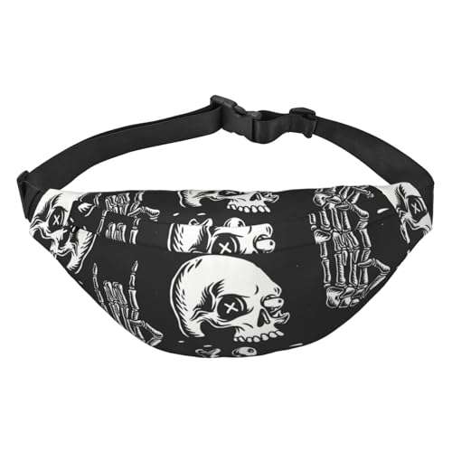 Skeletion Skulls Muster Taille Gürtel Tasche für Damen Herren Fanny Pack Crossbody Tasche für Reisen Laufen Gürteltasche Bauchtasche, Mehrfarbig, Einheitsgröße von GIMMAV