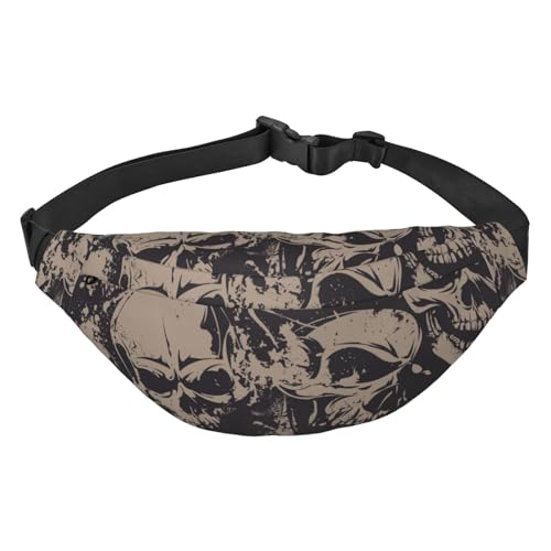 Skulls Fanny Pack Crossbody Taschen für Männer Frauen, Gürteltasche Hüfttasche Tasche für Laufen Wandern Sport, Mehrfarbig, Einheitsgröße von GIMMAV