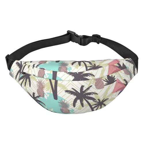 Sommer Kokosnussbaum Gürteltasche für Männer Modische Crossbody Fanny Pack für Frauen Hüfttasche mit verstellbarem Riemen, Mehrfarbig, Einheitsgröße von GIMMAV