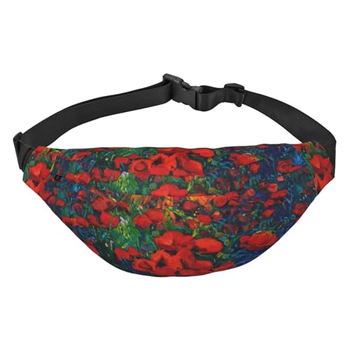 Sunset Poppy Flowers Fanny Pack for Men Women, Waist Bag for Hiking Running Biking Gym Outdoor Sports Travel Belt Bag, Mehrfarbig, Einheitsgröße von GIMMAV