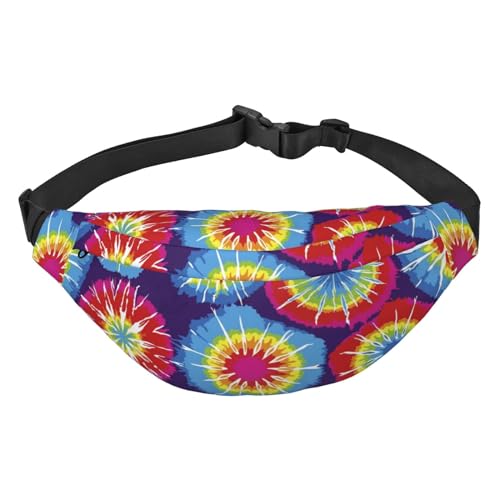 Tie Dye Circle Fanny Pack für Männer Frauen, wasserdichte Sport Hüfttasche Pack, Gürteltasche für Reisen Wandern Laufen, Mehrfarbig, Einheitsgröße von GIMMAV