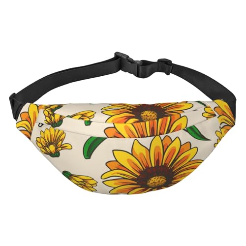 Vintage Botanical Sunflowers Pattern Waist Pack for Running Fanny Pack for Women and Men Crossbody Belt Bag Bum Bag, Mehrfarbig, Einheitsgröße von GIMMAV