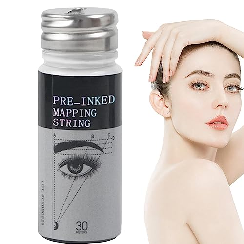 Brow-Mapping-Thread - 30M Beginners Women Brow Mapping String,Augenbrauen-Mapping-Schnur mit schwarz-weißer Tinte für Zuhause, Salons, Schönheitsschulen, Augenbrauenfaden als Geschenk zum Gimocool von GIMOCOOL