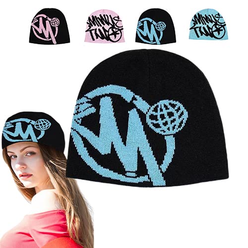 Minus Two Hat Mütze, Minus Two Beanies, 2023 Hip Hop Print Beanie Mütze, Lässige Strickmütze Im American Street Style, Minus Two Casual Caps Street Trend Personalized Casual Caps von GIMOCOOL