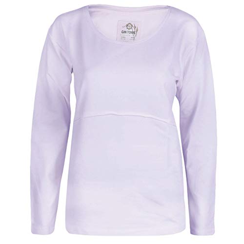 GIN TONIC Damen Longsleeve Langarm Shirt Rundhals, Größe:L, Farbe:Flieder von GIN TONIC