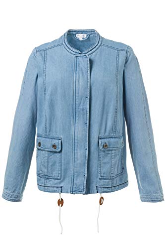 GINA LAURA Damen | Blouson | Denim-Qualität | Stehkragen | Reißverschluss | Langarm | bis Größe 3XL | Blue L 711020 92-L von GINA LAURA