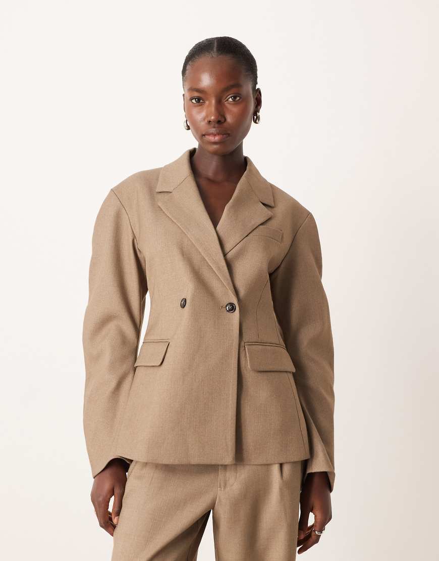 Gina Tricot - Eleganter, formgebender Blazer in Beige meliert-Neutral von GINA TRICOT