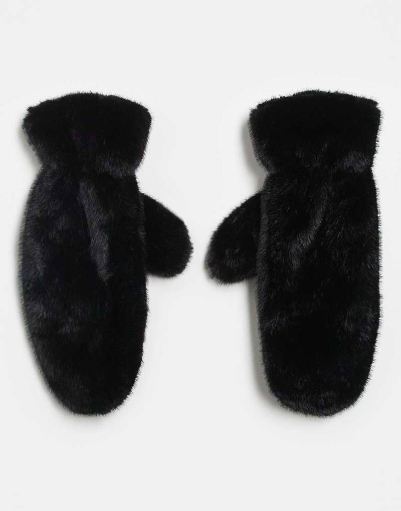 Gina Tricot - Fäustlinge aus Kunstpelz in Schwarz von GINA TRICOT