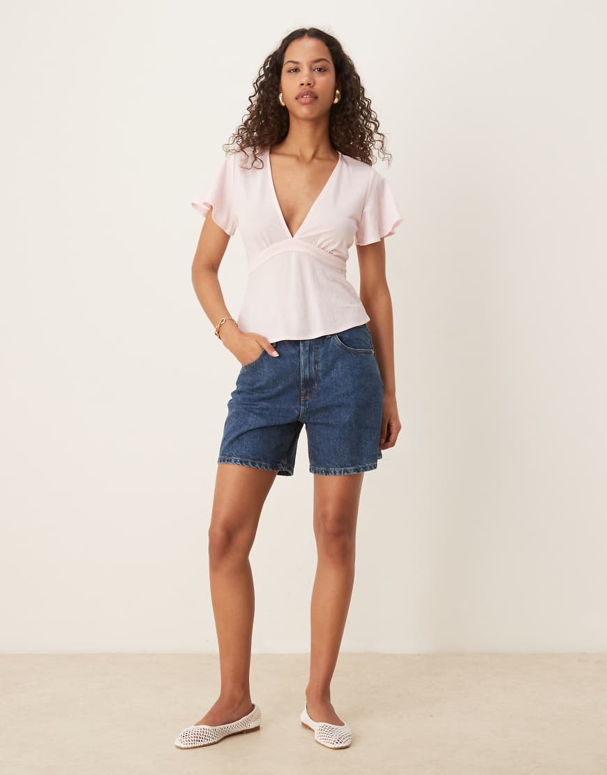 Gina Tricot - Denim-Shorts in mittelblauer Waschung von GINA TRICOT