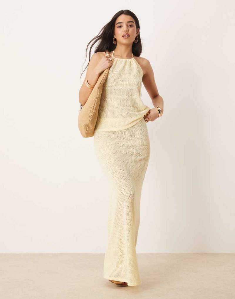 Gina Tricot - Maxi-Häkelrock in Gelb mit lockerem Schnitt, Kombiteil von GINA TRICOT