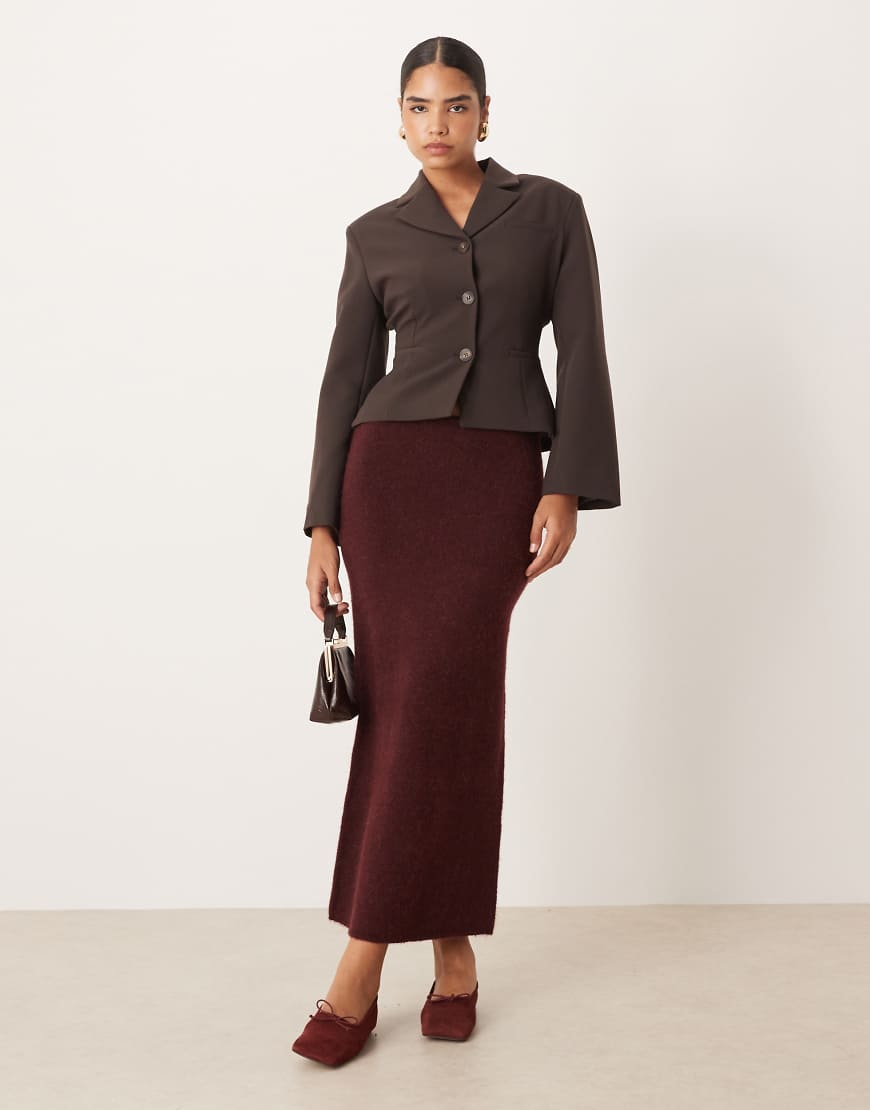 Gina Tricot - Maxi-Strickrock in Burgunderrot von GINA TRICOT