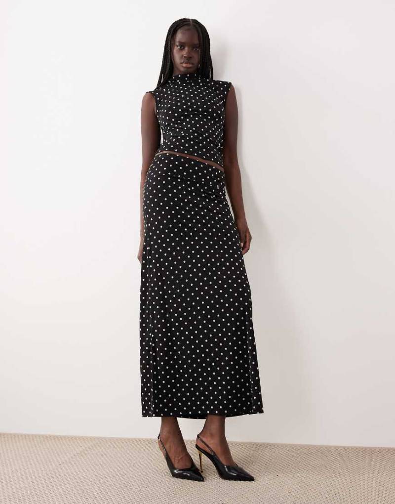 Gina Tricot - Maxirock in Schwarz und Weiß mit Polka Dots, Kombiteil-Bunt von GINA TRICOT