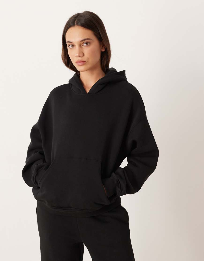 Gina Tricot - Relaxed-Fit-Kapuzenpullover in Schwarz, Kombiteil von GINA TRICOT
