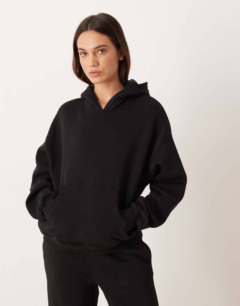 Gina Tricot - Relaxed-Fit-Kapuzenpullover in Schwarz, Kombiteil von GINA TRICOT