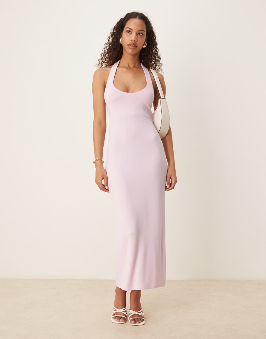 Gina Tricot - Rückenfreies Midaxi-Kleid in Rosa mit gebundenem Neckholder von GINA TRICOT