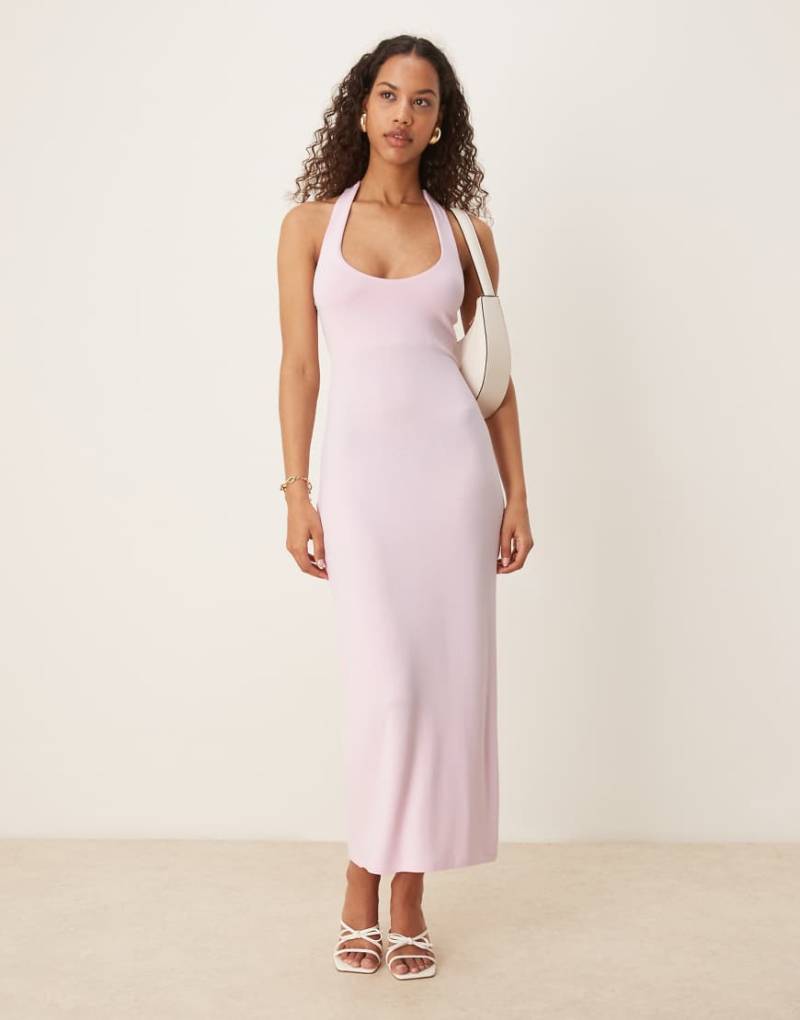 Gina Tricot - Rückenfreies Midaxi-Kleid in Rosa mit gebundenem Neckholder von GINA TRICOT