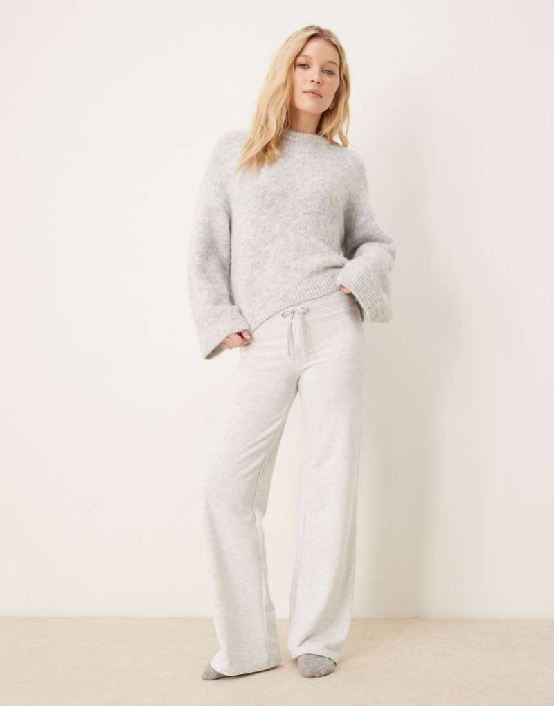 Gina Tricot - Schmale Jogginghose in meliertem Hellgrau mit niedrigem Bund von GINA TRICOT