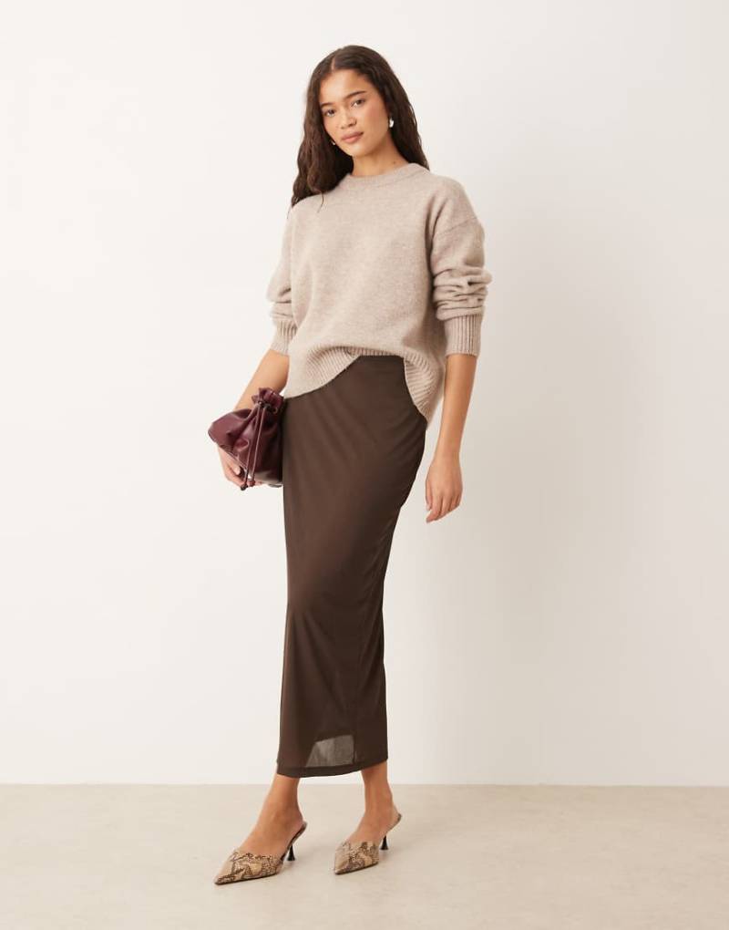 Gina Tricot - Transparenter Midirock in Braun-Brown von GINA TRICOT