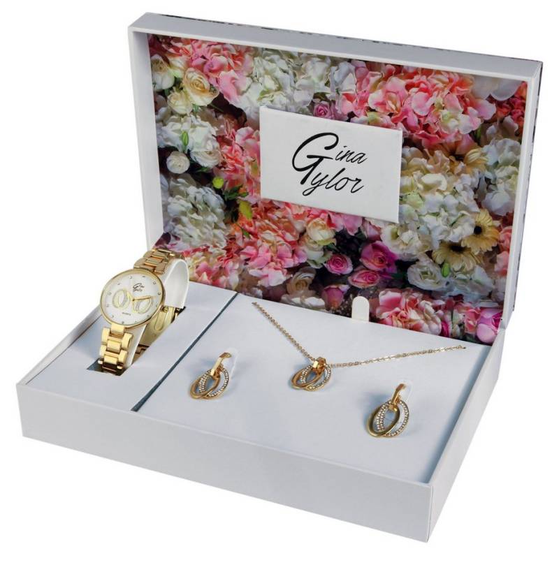 GINA TYLOR Schmuckset EX604 Gina Tylor Geschenkset mit Metallarmbanduhr und Schmukset, Damen Geschenkset von GINA TYLOR