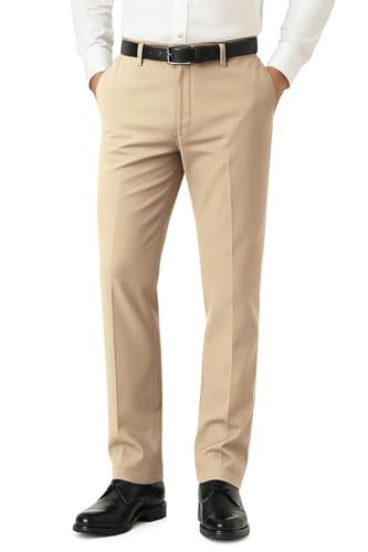 GINGTTO Anzughosen für Herren Stretch Slim fit Stoff Trousers for Men Herrenhosen Business Chino Hose Männer Khaki 34 von GINGTTO