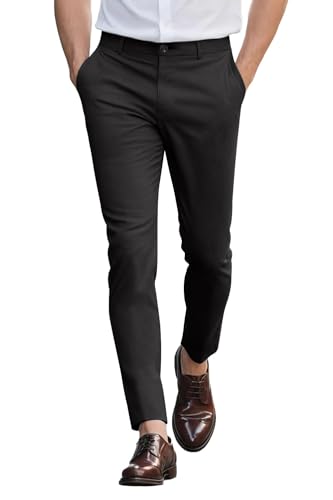 GINGTTO Herren Chino Hose Skinny Stretch Chinohose Männer Slim fit Tapered Stoffhose Male Casual Anzughose Schwarz 32/28 GINGTTO Herren Chino Hose Skinny Stretch Chinohose Männer Slim fit Tapered Stoffhose Male Casual Anzughose Schwarz 32/28 von GINGTTO