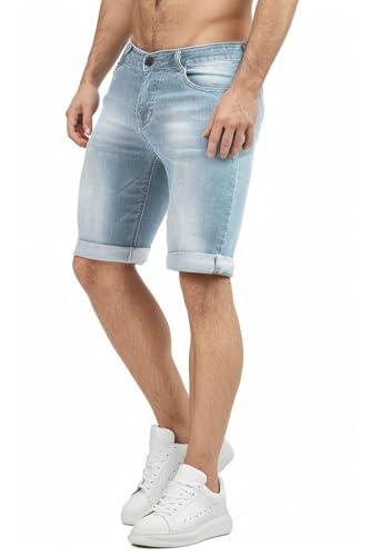 GINGTTO Herren Stretch Denim Shorts Casual Skinny Kurze Hosen Herren Sommer Jeans für Männer gesäumt Shorts Blau 28 GINGTTO Herren Stretch Denim Shorts Casual Skinny Kurze Hosen Herren Sommer Jeans für Männer gesäumt Shorts Blau 28 von GINGTTO