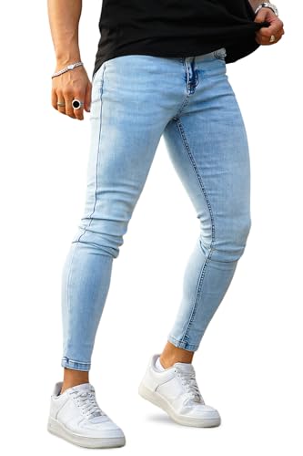 GINGTTO Herren Jeans Skinny Stretch Jeanshose Designer Slim Fit Denim Hose Blau 32/30 GINGTTO Herren Jeans Skinny Stretch Jeanshose Designer Slim Fit Denim Hose Blau 32/30 von GINGTTO