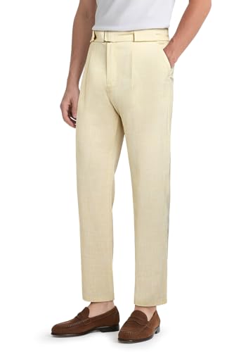 GINGTTO Herren Chinohose Regular fit Chino Hose Leicht Freizeithose Hosen Lang für Männer Stoffhose Male Anzughose Dunkel Khaki 32 von GINGTTO