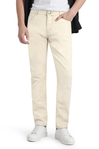 GINGTTO Herren Slim Fit Jeans Hose Männer Stretch Denim Hose Male Regular Fit Designer Stretchjeans Hell Khaki 32W/30L von GINGTTO