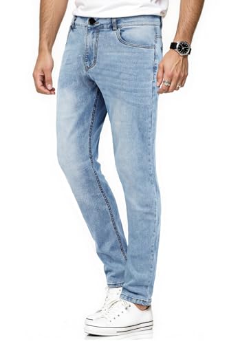 GINGTTO Jeans Herren Slim Fit Jeanshose Männer Skinny Hellblau Super Stretch Designer Hose Denim 38W/30L GINGTTO Jeans Herren Slim Fit Jeanshose Männer Skinny Hellblau Super Stretch Designer Hose Denim 38W/30L von GINGTTO