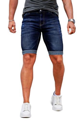 GINGTTO Shorts Herren Jeans Skinny Slim Fit Denim Kurze Hosen Jeansshorts für Männer Sommer Casual Hose Blau 34 GINGTTO Shorts Herren Jeans Skinny Slim Fit Denim Kurze Hosen Jeansshorts für Männer Sommer Casual Hose Blau 34 von GINGTTO