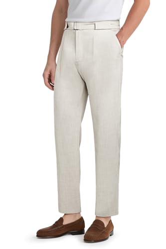 GINGTTO Chino Hose Herren Regular fit Leicht Chinohose Freizeithose Hosen Lang für Männer Stoffhose Male Anzughose Hell Khaki 34 von GINGTTO